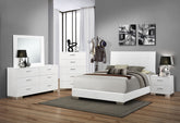 Orleans Furniture - Coaster - Felicity 5-piece California King Bedroom Set White Gloss - 203501KW-S5
